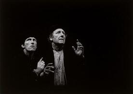 Waiting for Godot, text by Samuel Beckett, staging by Otomar Krejca. Avignon Festival, 1978. Rufus (Estragon) and Georges Wilson (Vladimir) / photographs by Fernand Michaud.